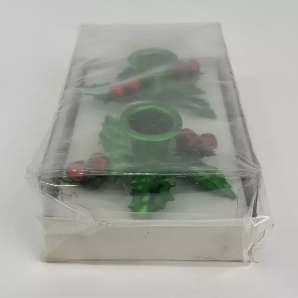 Set Of 2 Vintage Dept 56 Holly Bell Christmas Taper Candle Adapters 1880-5 NIP