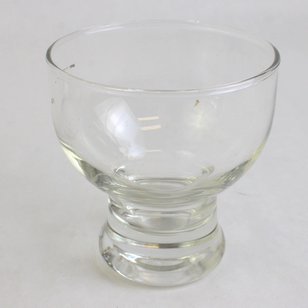 Set of 4 Vintage Mini Cocktail Shot Glasses Clear & Silver Rim 3" Tall