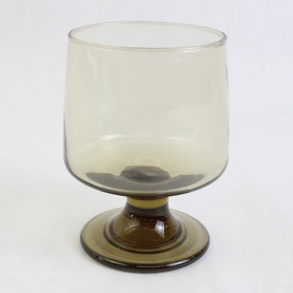 Vintage Amber Glass Footed Snifters Brandy Goblets 4.25" Tall