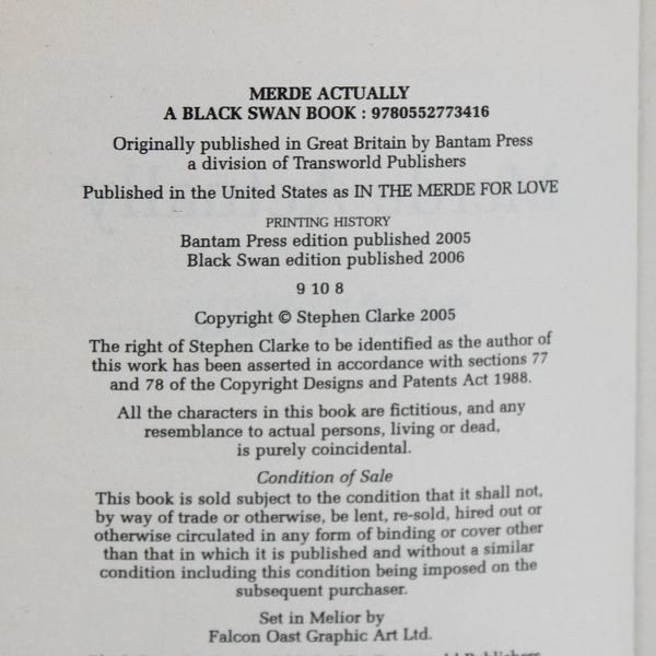 Merde Actually by Stephen Clarke 2005 Black Swan Paperback