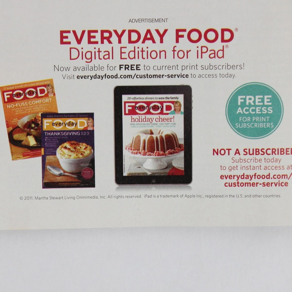 Martha Stewart Everyday Food Magazine December 2011 Issue