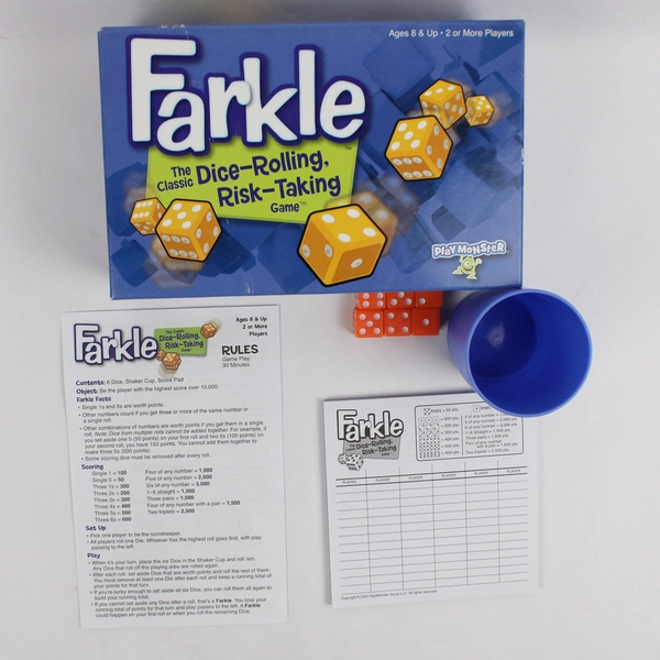 PlayMonster Farkle Dice Game Complete with All Pieces