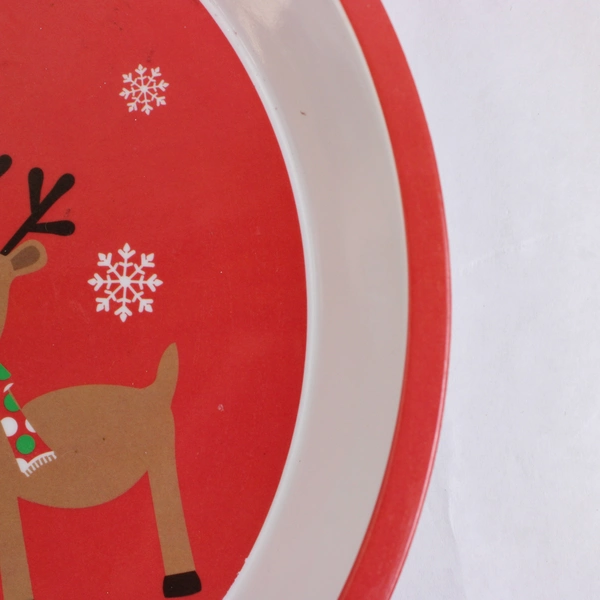 Four Star Round Tray Santa Claus Christmas Melamine Plastic 2012