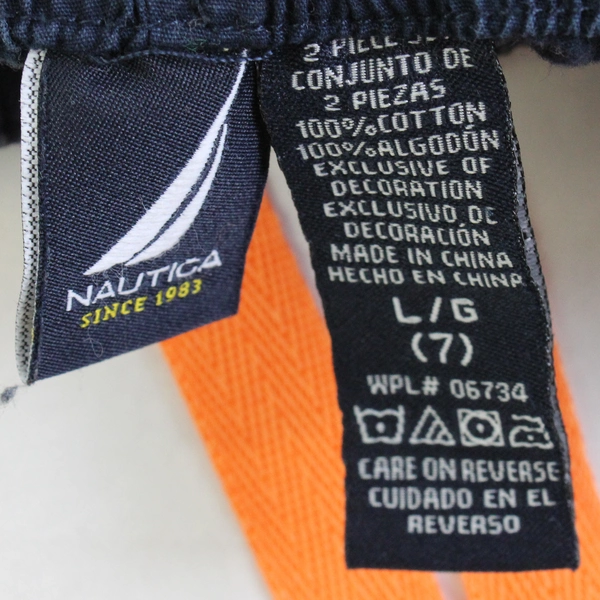 Nautica Navy Blue and Orange Bermuda Shorts Boys' Size Large 7