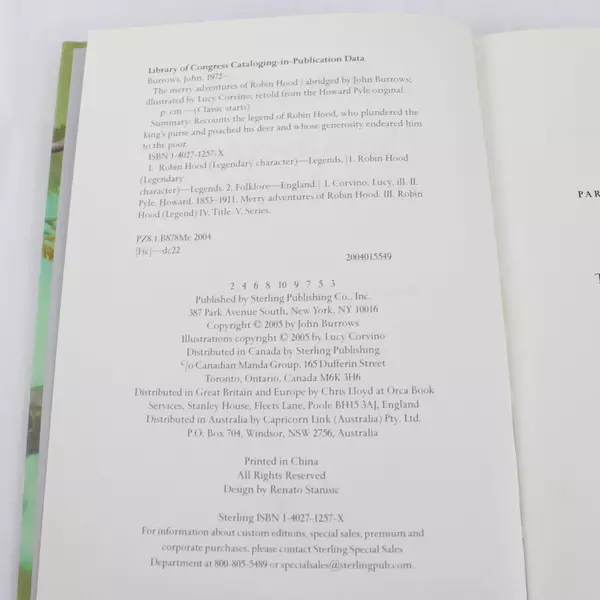 The Adventures of Robin Hood Classic Starts Hardcover Book by Howard Pyle