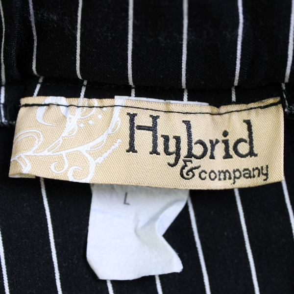 Hybrid & Company Black and White Pinstripe Tapered Leg Pants Women's Large