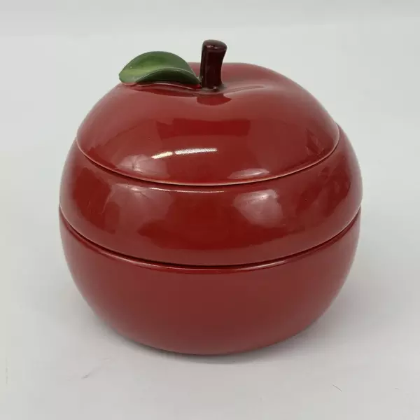 2005 THT Designs 3 Piece Red Apple Ceramic Measuring Cup Set 