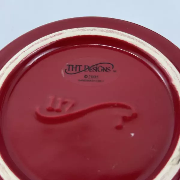 2005 THT Designs 3 Piece Red Apple Ceramic Measuring Cup Set 