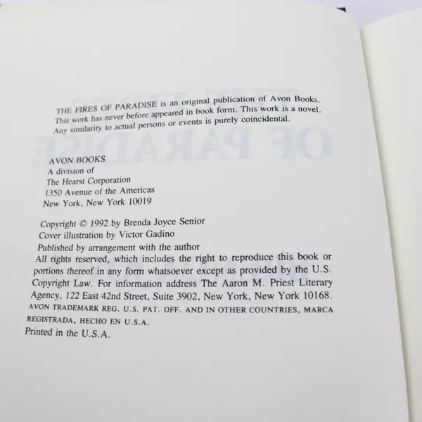 The Fires of Paradise Brenda Joyce 1st Edition 1992 Hardcover Novel