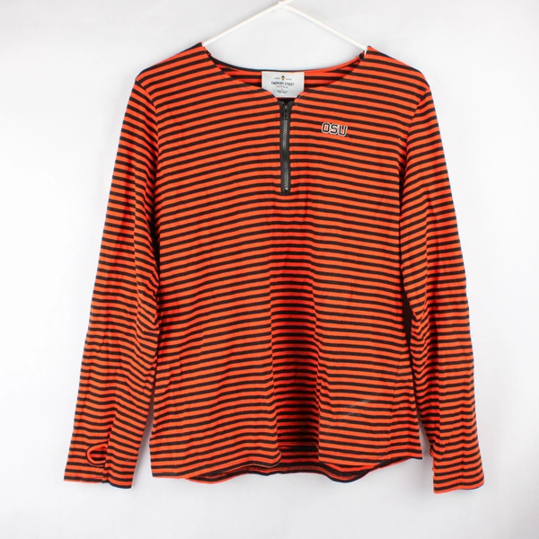 Emerson Street OSU Orange and Black Striped Long-Sleeve Top Women's Large