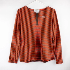 Emerson Street OSU Orange and Black Striped Long-Sleeve Top Women's Large