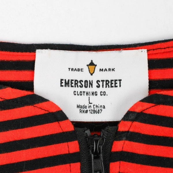 Emerson Street OSU Orange and Black Striped Long-Sleeve Top Women's Large