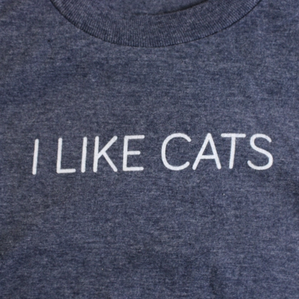 Port & Company I Like Cats Blue T-Shirt Youth Size Small