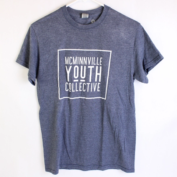 Gildan McMinnville Youth Collective Gray-Blue T-Shirt Adult Medium