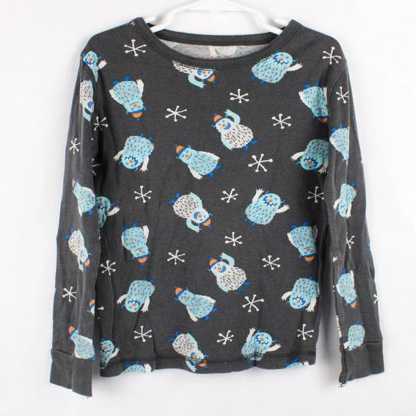 Cat & Jack Yeti and Snowflake Print Long-Sleeved Pajama Shirt Boys' Size 8