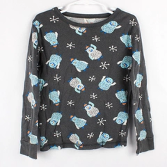 Cat & Jack Yeti and Snowflake Print Long-Sleeved Pajama Shirt Boys' Size 8