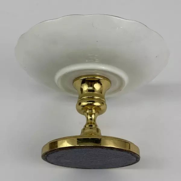 Baldwin Ceramic And Brass Pedestal Bonbon Dish Lilac Pattern