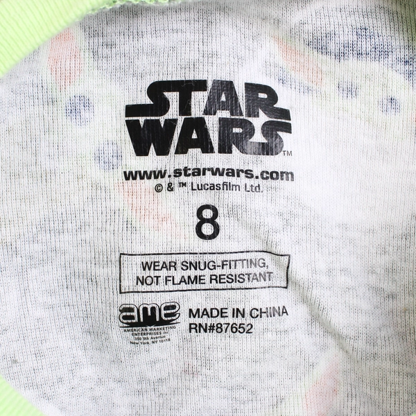 2 Pc Star Wars Grogu Baby Yoda Long-Sleeve Pajama Set Boys' Size 8