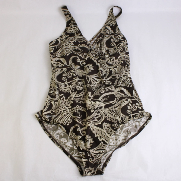 Speedo Brown and Cream One Piece Swimsuit Women's Size 14