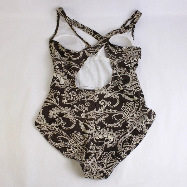 Speedo Brown and Cream One Piece Swimsuit Women's Size 14