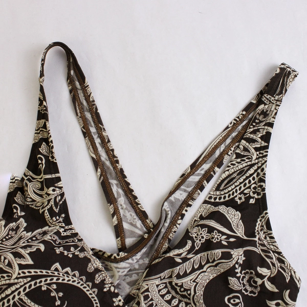 Speedo Brown and Cream One Piece Swimsuit Women's Size 14