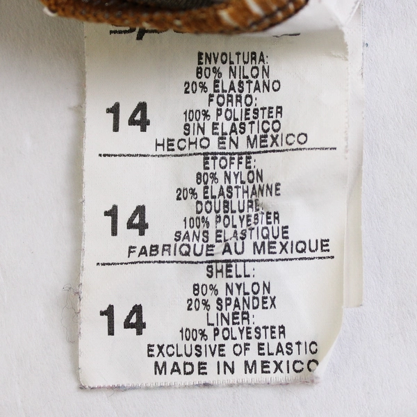 Speedo Brown and Cream One Piece Swimsuit Women's Size 14