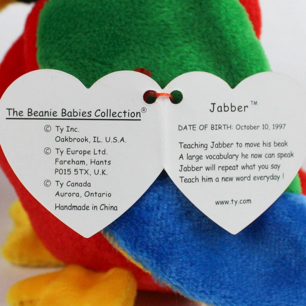 Ty Beanie Baby Jabber 1997 Macaw Parrot With Tag Errors 1998 Plush Doll Toy