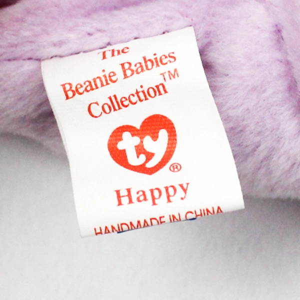 Ty Beanie Baby Happy 1994 Hippopotamus Lavender With Error Tush Tag 1993