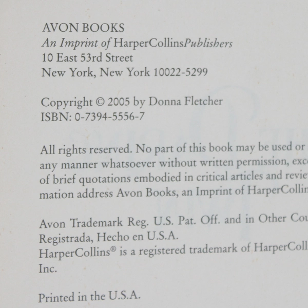 The Daring Twin by Donna Fletcher 2005 Avon Books Hardcover