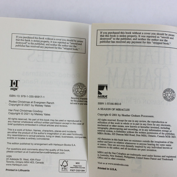 Lot of 3 Paperback Christmas Holiday Romance Novels