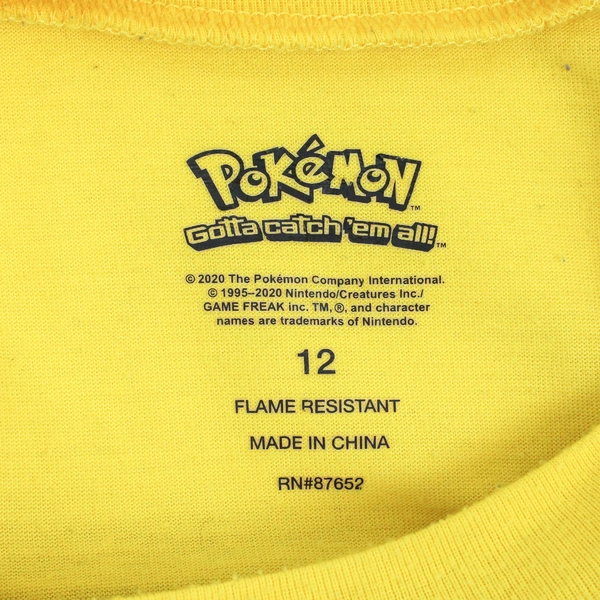 Pokemon Multicolor Graphic Pajama Shirt Boys' Size 12