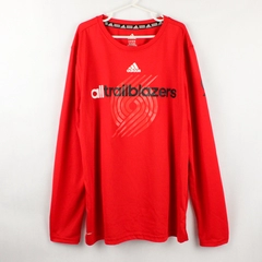 Adidas Portland Trail Blazers Red Long-Sleeve Athletic Shirt Boys' Large 14/16