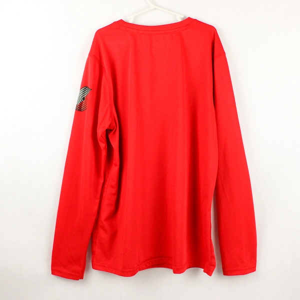 Adidas Portland Trail Blazers Red Long-Sleeve Athletic Shirt Boys' Large 14/16