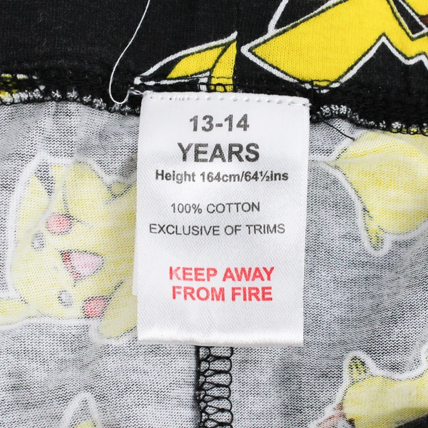 TDP Textiles Pokemon Pikachu Pattern Pajama Shorts Boys' Size 13-14 Yrs
