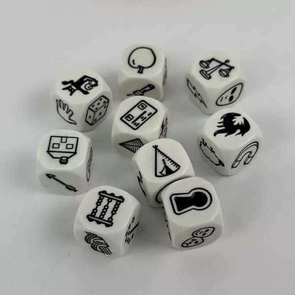 Rory's Story Cubes Cooperative Creative Storytelling Dice Game Used 8 Dice