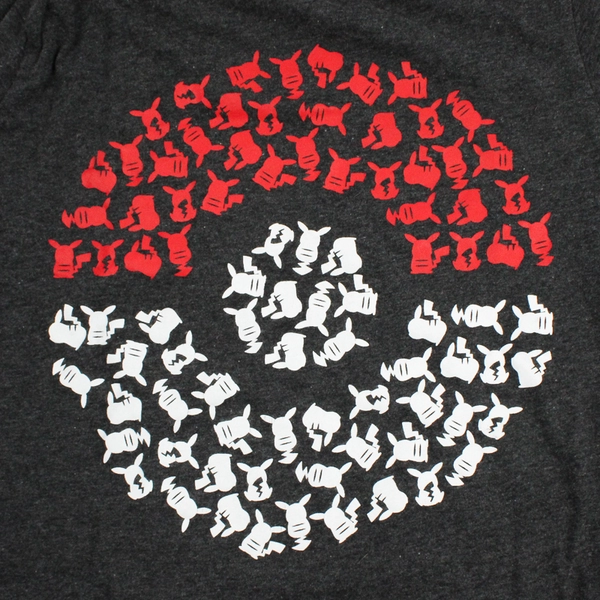 Pokemon Pikachu Pokeball Gray Graphic T-Shirt Boys' Size 12-13 Yrs