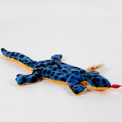 TY Beanie Baby Lizzy 1995 Blue Orange Lizard With Tags Plush Toy Style 4033
