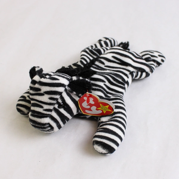 TY Beanie Baby Ziggy 1995 Black White Zebra With Tag Plush Toy #4063