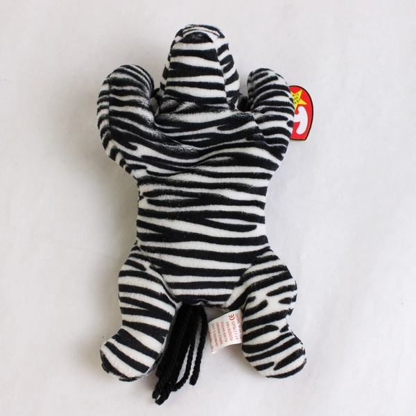 TY Beanie Baby Ziggy 1995 Black White Zebra With Tag Plush Toy #4063