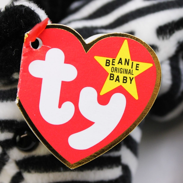 TY Beanie Baby Ziggy 1995 Black White Zebra With Tag Plush Toy #4063