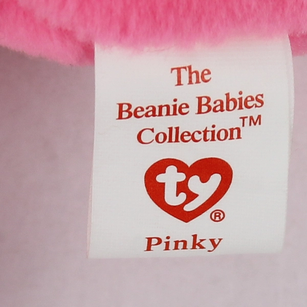 TY Beanie Baby Pinky 1995 Pink Flamingo With Tag 10" Plush Toy #4072