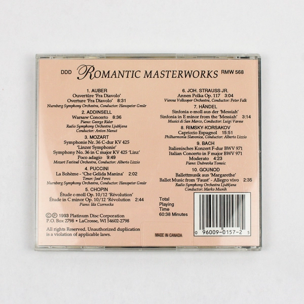 Romantic Masterworks CD Vol. 8 1993 Platinum Disc RMW 568 Classical Music