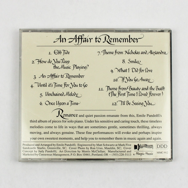 An Affair To Remember Audio CD By Emile Pandolfi 1991