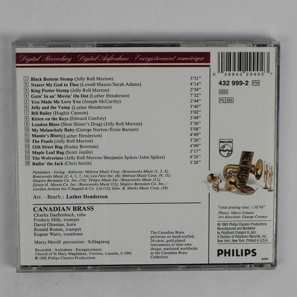 Red Hot Jazz The Dixieland Album CD Canadian Brass 1993 Philips Classics