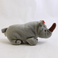 TY Beanie Baby Spike 1996 Gray Rhino With Tag Plush Toy Style #4060