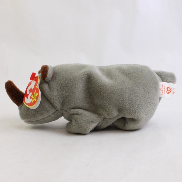 TY Beanie Baby Spike 1996 Gray Rhino With Tag Plush Toy Style #4060