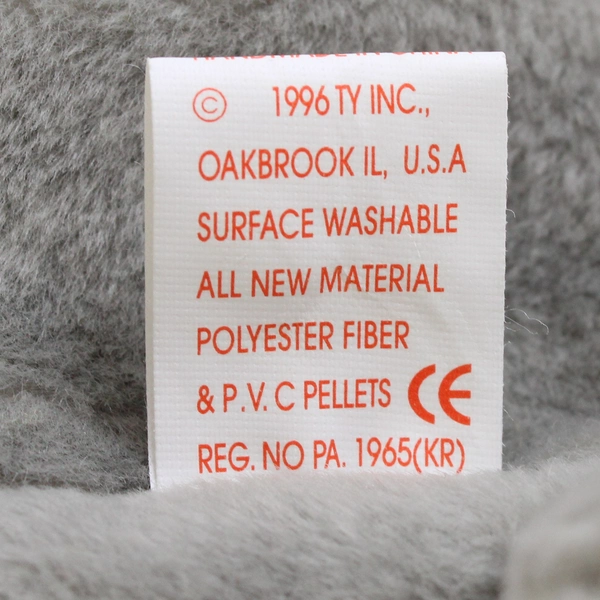 TY Beanie Baby Spike 1996 Gray Rhino With Tag Plush Toy Style #4060