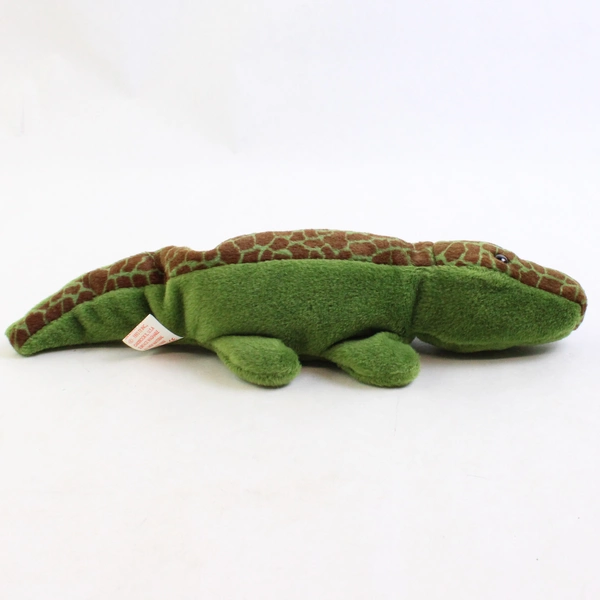 Ty Beanie Babies Ally 1993 Green/Brown Alligator W/ Ear Tag Error 1994 Plush Toy