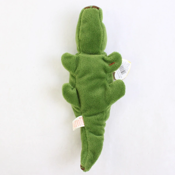 Ty Beanie Babies Ally 1993 Green/Brown Alligator W/ Ear Tag Error 1994 Plush Toy