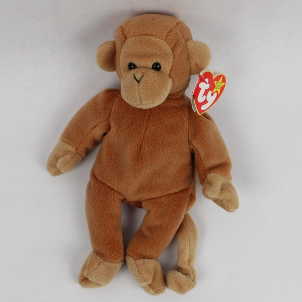 TY Beanie Baby Bongo 1995 Brown Monkey With Tag Plush Toy Style #4067